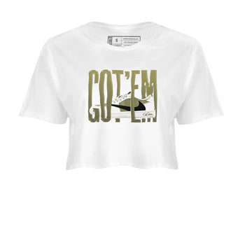 Air Jordan 1 Travis Scott Golf shirt to match jordans Wiggling Gotem sneaker tees AJ1 lowTravis Scott Golf SNRT Sneaker Release Tees White 2 Crop T-Shirt
