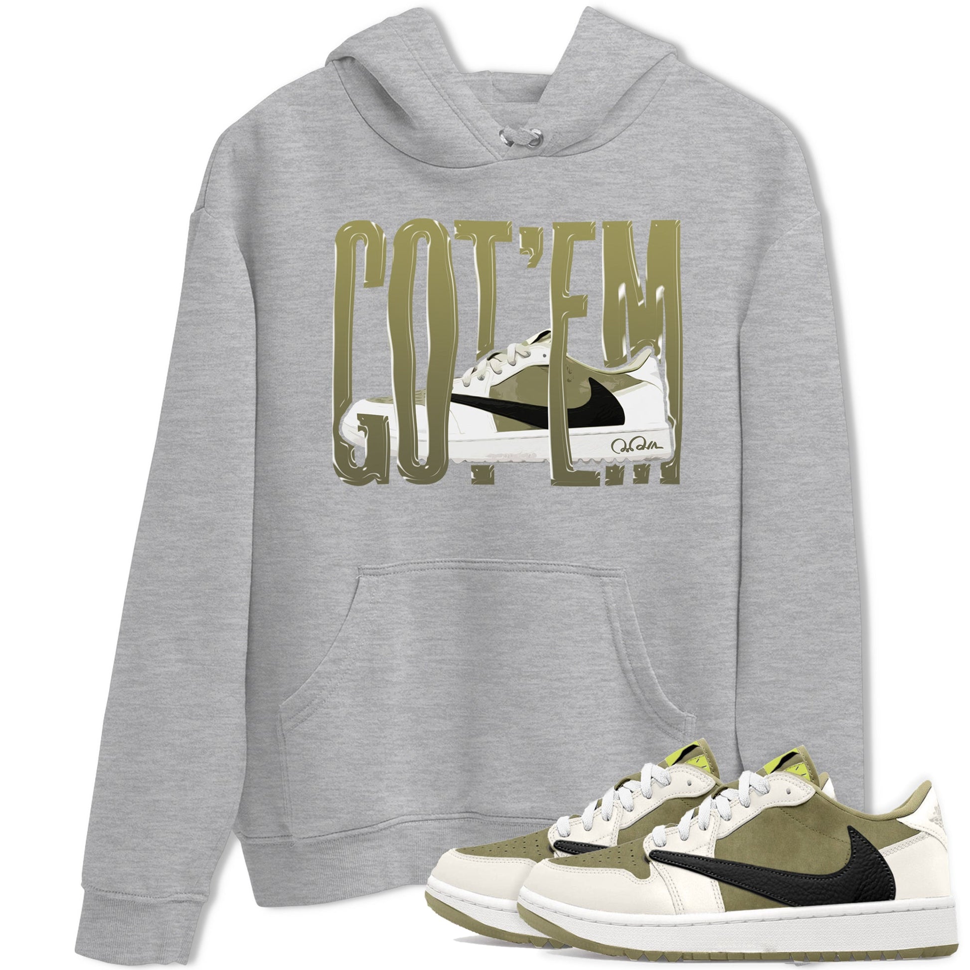 Air Jordan 1 Travis Scott Golf shirt to match jordans Wiggling Gotem sneaker tees AJ1 lowTravis Scott Golf SNRT Sneaker Release Tees Unisex Heather Grey 1 T-Shirt
