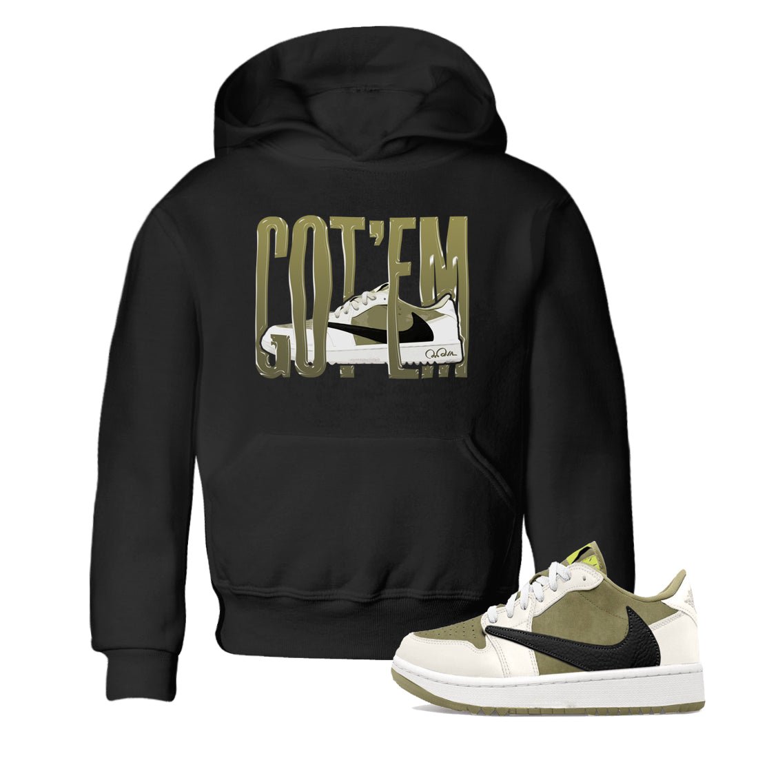 Air Jordan 1 Travis Scott Golf shirt to match jordans Wiggling Gotem sneaker tees AJ1 lowTravis Scott Golf SNRT Sneaker Release Tees Baby Toddler Black 1 T-Shirt