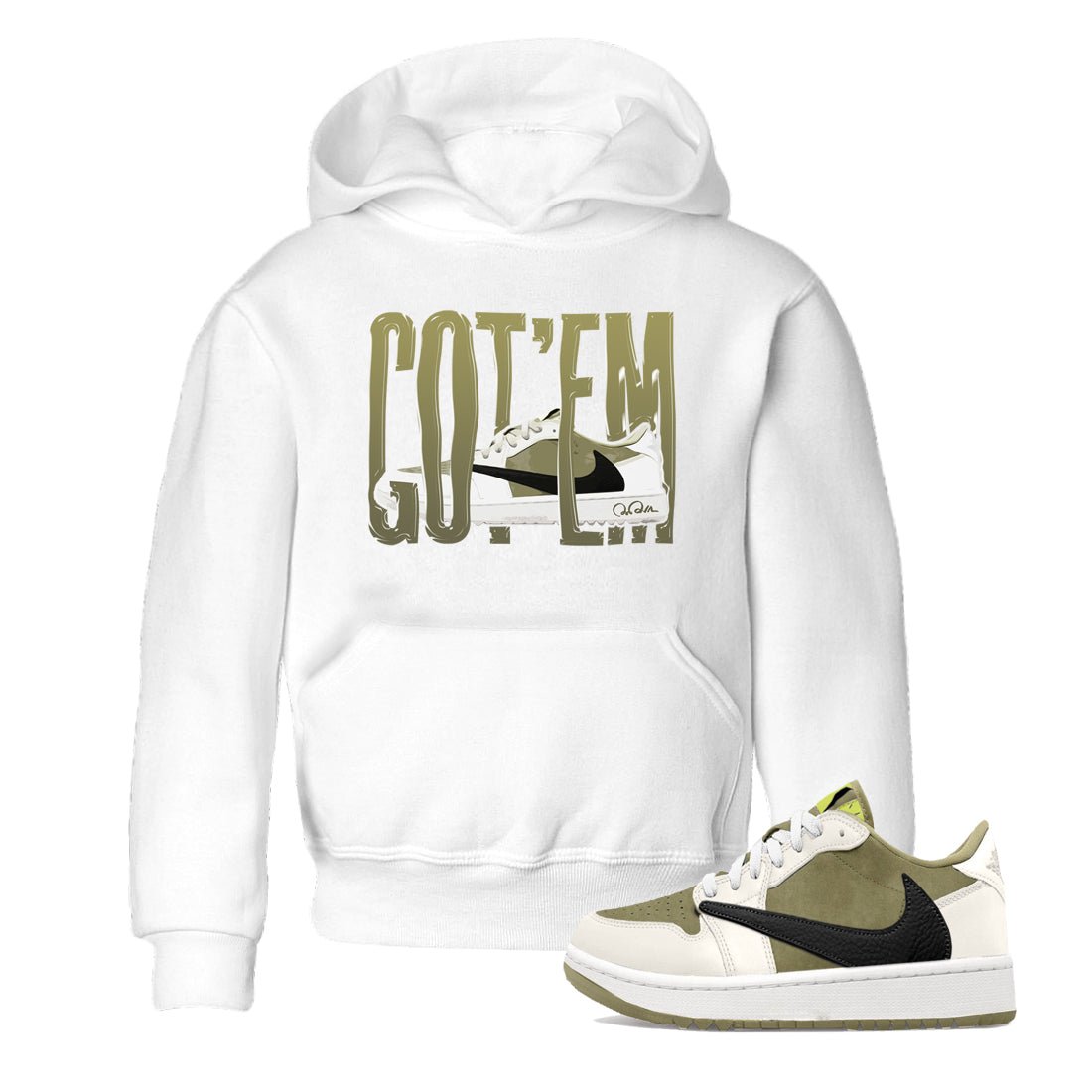 Air Jordan 1 Travis Scott Golf shirt to match jordans Wiggling Gotem sneaker tees AJ1 lowTravis Scott Golf SNRT Sneaker Release Tees Baby Toddler White 1 T-Shirt