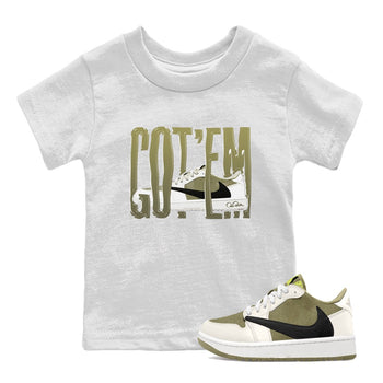 Air Jordan 1 Travis Scott Golf shirt to match jordans Wiggling Gotem sneaker tees AJ1 lowTravis Scott Golf SNRT Sneaker Release Tees Baby Toddler White 1 T-Shirt