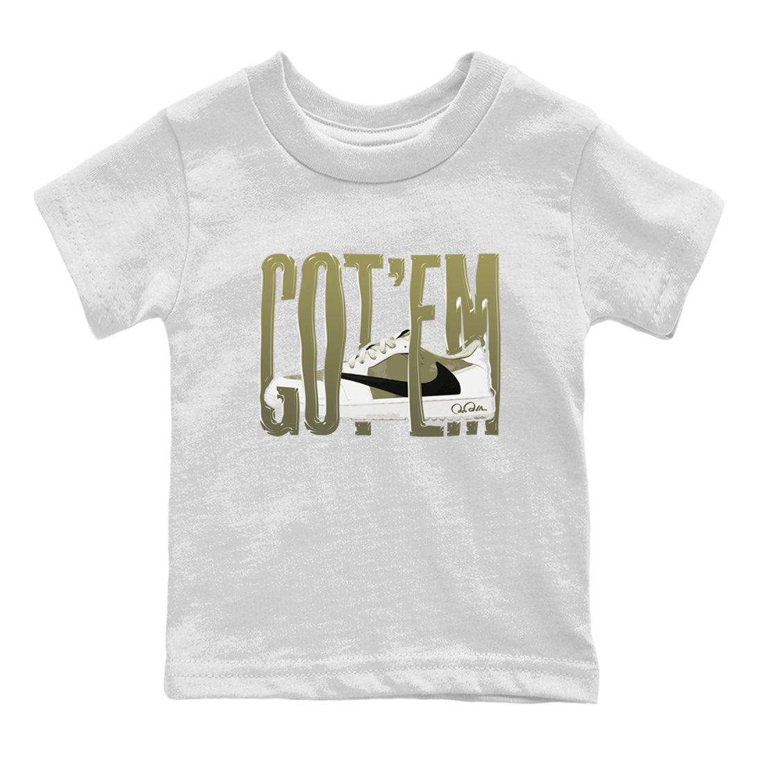 Air Jordan 1 Travis Scott Golf shirt to match jordans Wiggling Gotem sneaker tees AJ1 lowTravis Scott Golf SNRT Sneaker Release Tees Baby Toddler White 2 T-Shirt