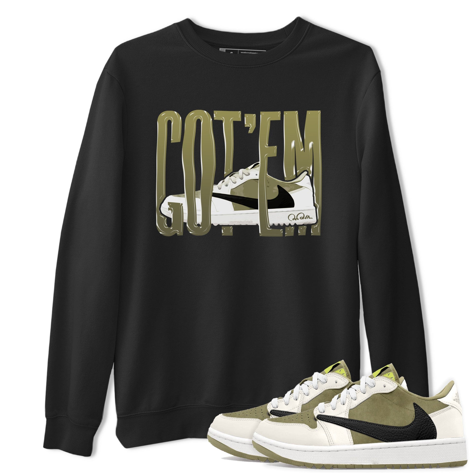 Air Jordan 1 Travis Scott Golf shirt to match jordans Wiggling Gotem sneaker tees AJ1 lowTravis Scott Golf SNRT Sneaker Release Tees Unisex Black 1 T-Shirt