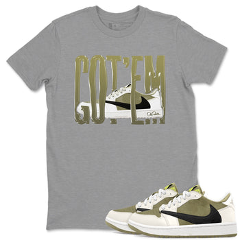 Air Jordan 1 Travis Scott Golf shirt to match jordans Wiggling Gotem sneaker tees AJ1 lowTravis Scott Golf SNRT Sneaker Release Tees Unisex Heather Grey 1 T-Shirt