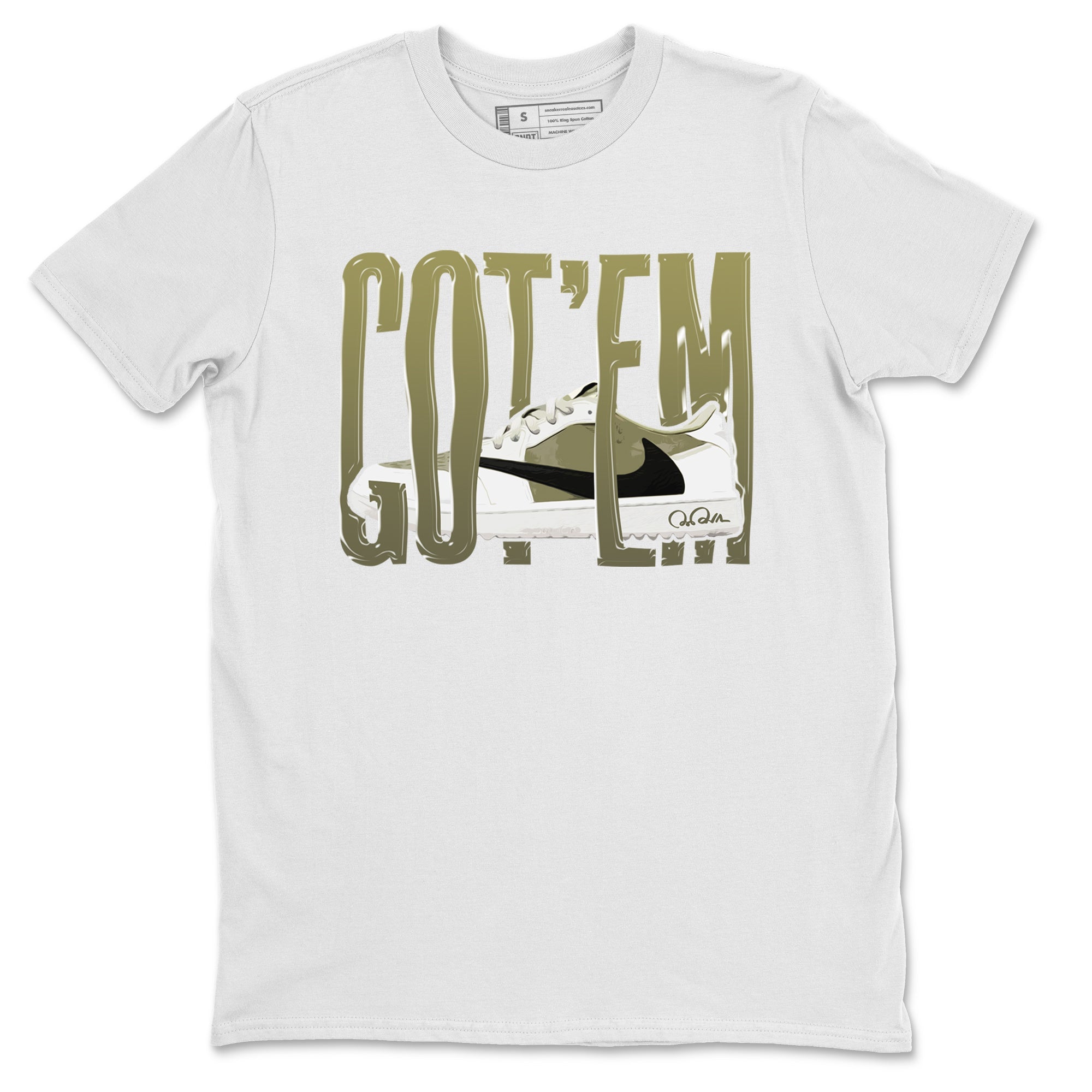 Air Jordan 1 Travis Scott Golf shirt to match jordans Wiggling Gotem sneaker tees AJ1 lowTravis Scott Golf SNRT Sneaker Release Tees Unisex White 2 T-Shirt