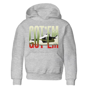 Air Jordan 1 Travis Scott Olive Sneaker Match Tees Wiggling Gotem Sneaker Tees AJ1 OG Travis Scott Olive Sneaker Release Tees Kids Shirts Heather Grey 2