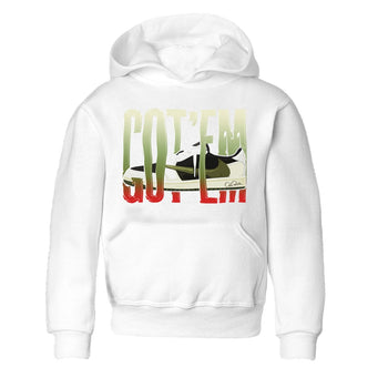Air Jordan 1 Travis Scott Olive Sneaker Match Tees Wiggling Gotem Sneaker Tees AJ1 OG Travis Scott Olive Sneaker Release Tees Kids Shirts White 2