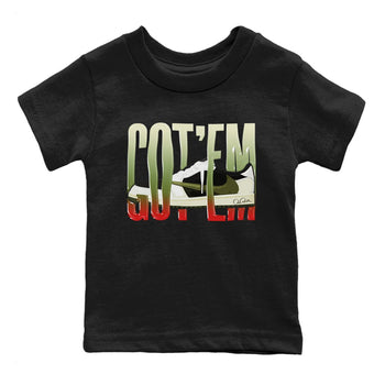 Air Jordan 1 Travis Scott Olive Sneaker Match Tees Wiggling Gotem Sneaker Tees AJ1 OG Travis Scott Olive Sneaker Release Tees Kids Shirts Black 2