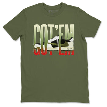 Air Jordan 1 Travis Scott Olive Sneaker Match Tees Wiggling Gotem Sneaker Tees AJ1 OG Travis Scott Olive Sneaker Release Tees Unisex Shirts Military Green 2