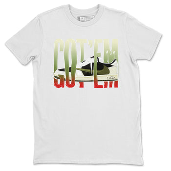 Air Jordan 1 Travis Scott Olive Sneaker Match Tees Wiggling Gotem Sneaker Tees AJ1 OG Travis Scott Olive Sneaker Release Tees Unisex Shirts White 2