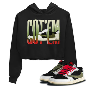 Air Jordan 1 Travis Scott Olive Sneaker Match Tees Wiggling Gotem Sneaker Tees AJ1 OG Travis Scott Olive Sneaker Release Tees Women's Shirts Black 1