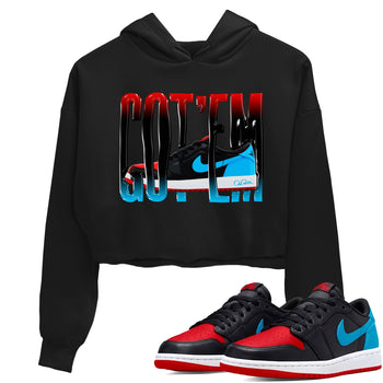 Air Jordan 1 UNC to Chicago Sneaker Match Tees Wiggling Gotem Sneaker Tees AJ1 UNC to Chicago Sneaker Release Tees Women's Shirts Black 1