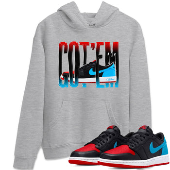 Air Jordan 1 UNC to Chicago Sneaker Match Tees Wiggling Gotem Sneaker Tees AJ1 UNC to Chicago Sneaker Release Tees Unisex Shirts Heather Grey 1