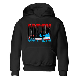 Air Jordan 1 UNC to Chicago Sneaker Match Tees Wiggling Gotem Sneaker Tees AJ1 UNC to Chicago Sneaker Release Tees Kids Shirts Black 2