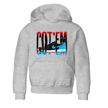 Air Jordan 1 UNC to Chicago Sneaker Match Tees Wiggling Gotem Sneaker Tees AJ1 UNC to Chicago Sneaker Release Tees Kids Shirts Heather Grey 2