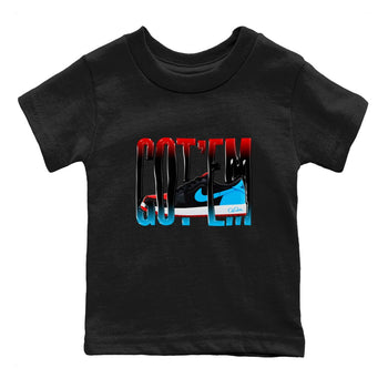 Air Jordan 1 UNC to Chicago Sneaker Match Tees Wiggling Gotem Sneaker Tees AJ1 UNC to Chicago Sneaker Release Tees Kids Shirts Black 2