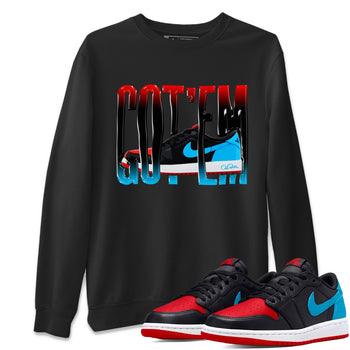 Air Jordan 1 UNC to Chicago Sneaker Match Tees Wiggling Gotem Sneaker Tees AJ1 UNC to Chicago Sneaker Release Tees Unisex Shirts Black 1