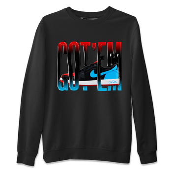 Air Jordan 1 UNC to Chicago Sneaker Match Tees Wiggling Gotem Sneaker Tees AJ1 UNC to Chicago Sneaker Release Tees Unisex Shirts Black 2