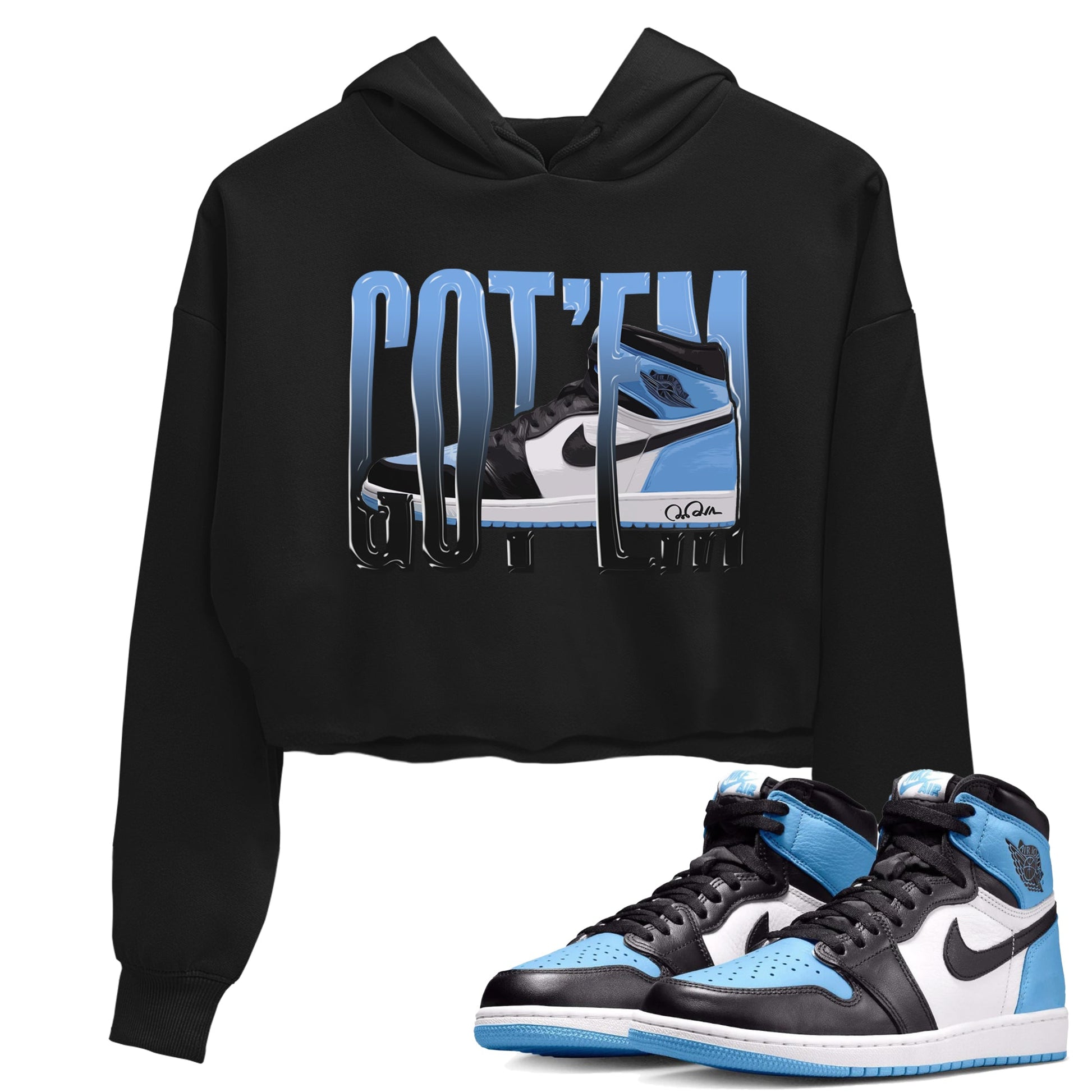 Air Jordan 1 Retro High OG UNC Toe Shirt to match Jordans Wiggling Gotem Sneaker Tees 1s UNC Toe SNRT Sneaker Release Tees Crop T-Shirts Black 1