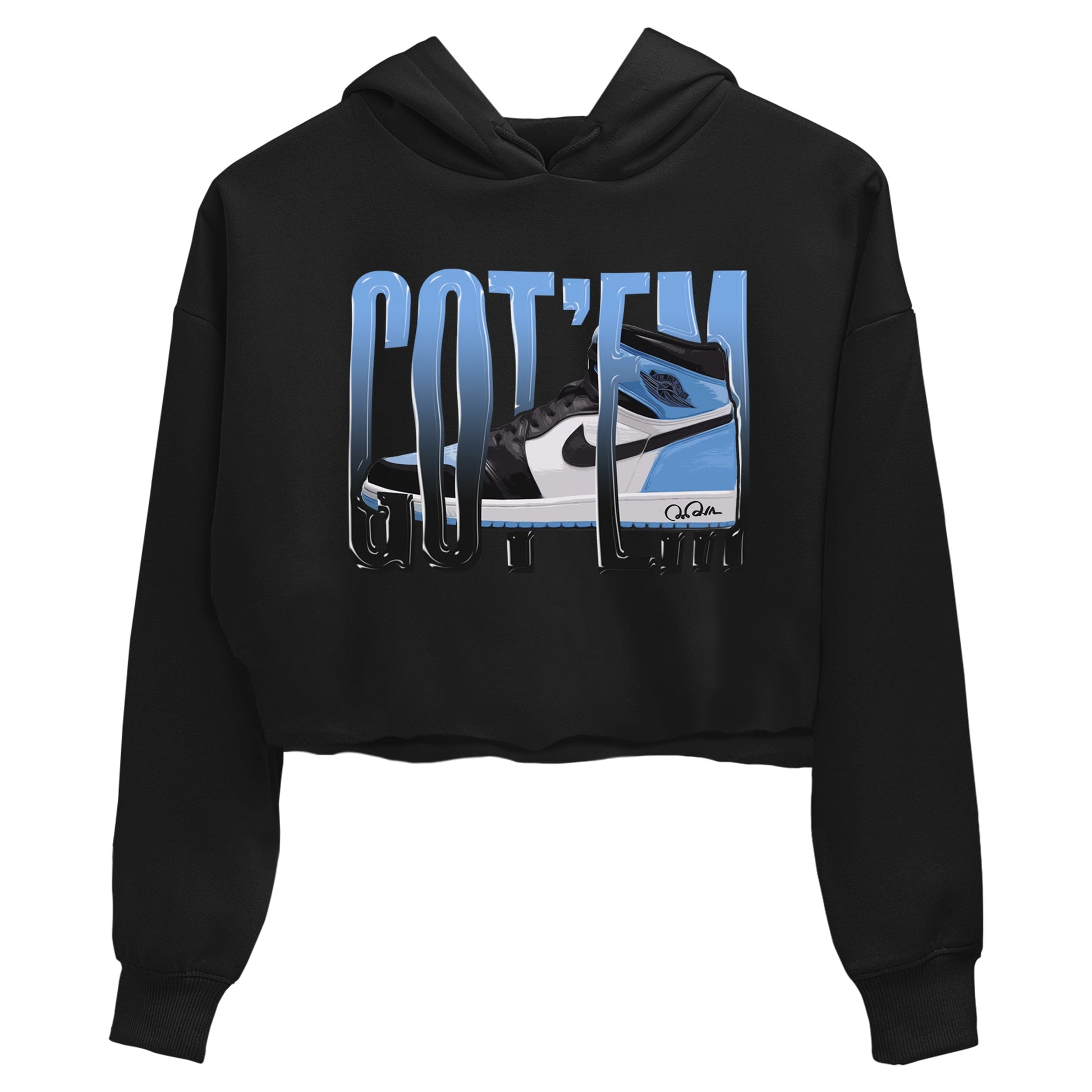 Air Jordan 1 UNC Toe Wiggling Gotem WMNS Cotton Sneaker Hoodie Air Jordan 1 UNC Toe Sneaker Crop Hoodie Washing and Care Tip