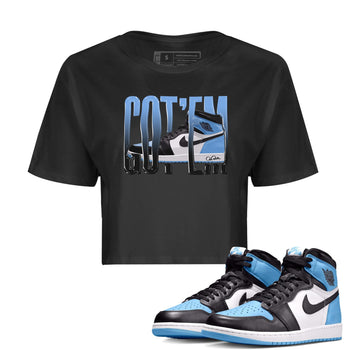 Air Jordan 1 Retro High OG UNC Toe Shirt to match Jordans Wiggling Gotem Sneaker Tees 1s UNC Toe SNRT Sneaker Release Tees Crop T-Shirts Black 1