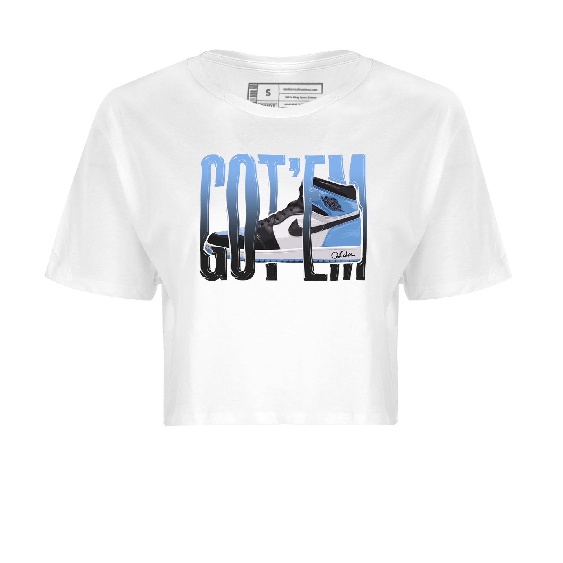 Air Jordan 1 Retro High OG UNC Toe Shirt to match Jordans Wiggling Gotem Sneaker Tees 1s UNC Toe SNRT Sneaker Release Tees Crop T-Shirts White 2