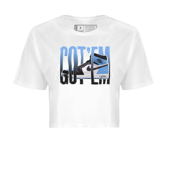 Air Jordan 1 Retro High OG UNC Toe Shirt to match Jordans Wiggling Gotem Sneaker Tees 1s UNC Toe SNRT Sneaker Release Tees Crop T-Shirts White 2