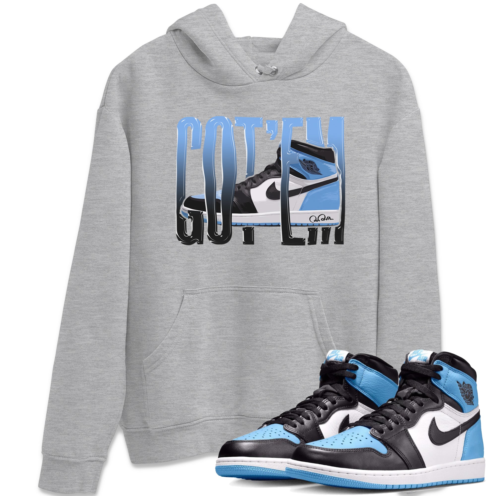 Air Jordan 1 Retro High OG UNC Toe Shirt to match Jordans Wiggling Gotem Sneaker Tees 1s UNC Toe SNRT Sneaker Release Tees Crew Neck T-Shirts Heather Grey 1