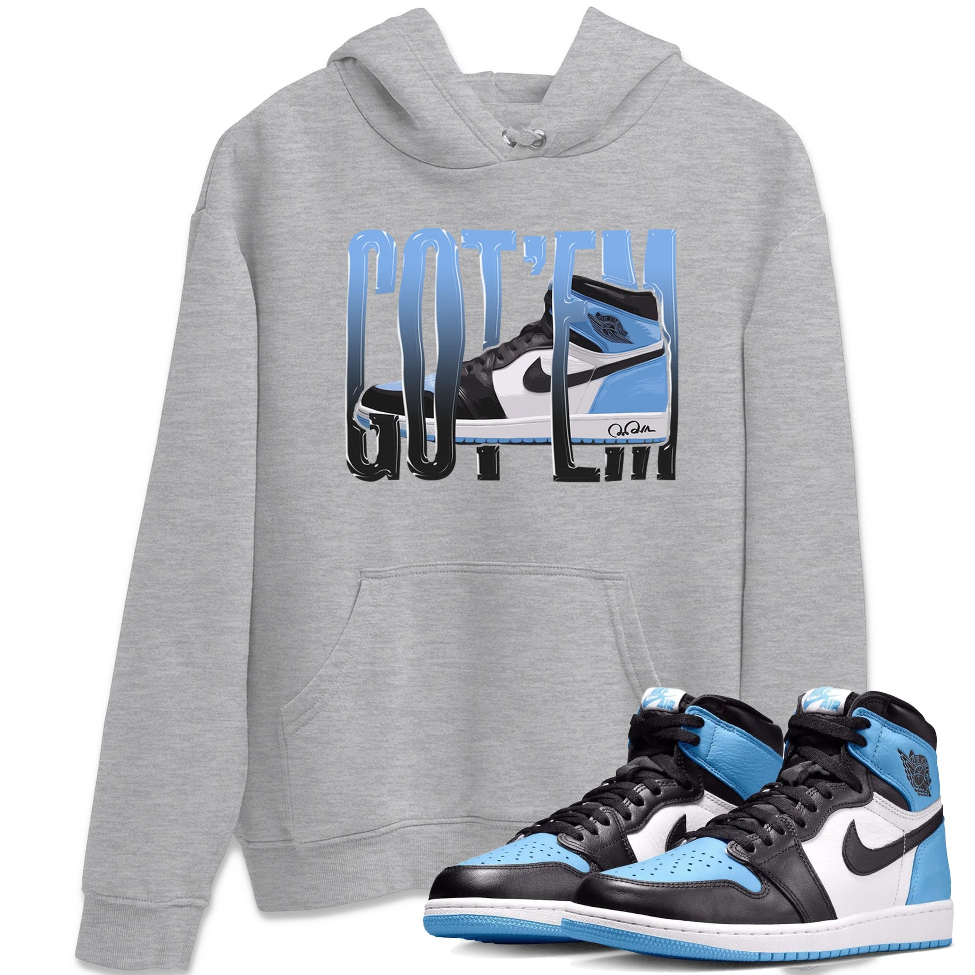 Air Jordan 1 Retro High OG UNC Toe Shirt to match Jordans Wiggling Gotem Sneaker Tees 1s UNC Toe SNRT Sneaker Release Tees Crew Neck T-Shirts Heather Grey 1