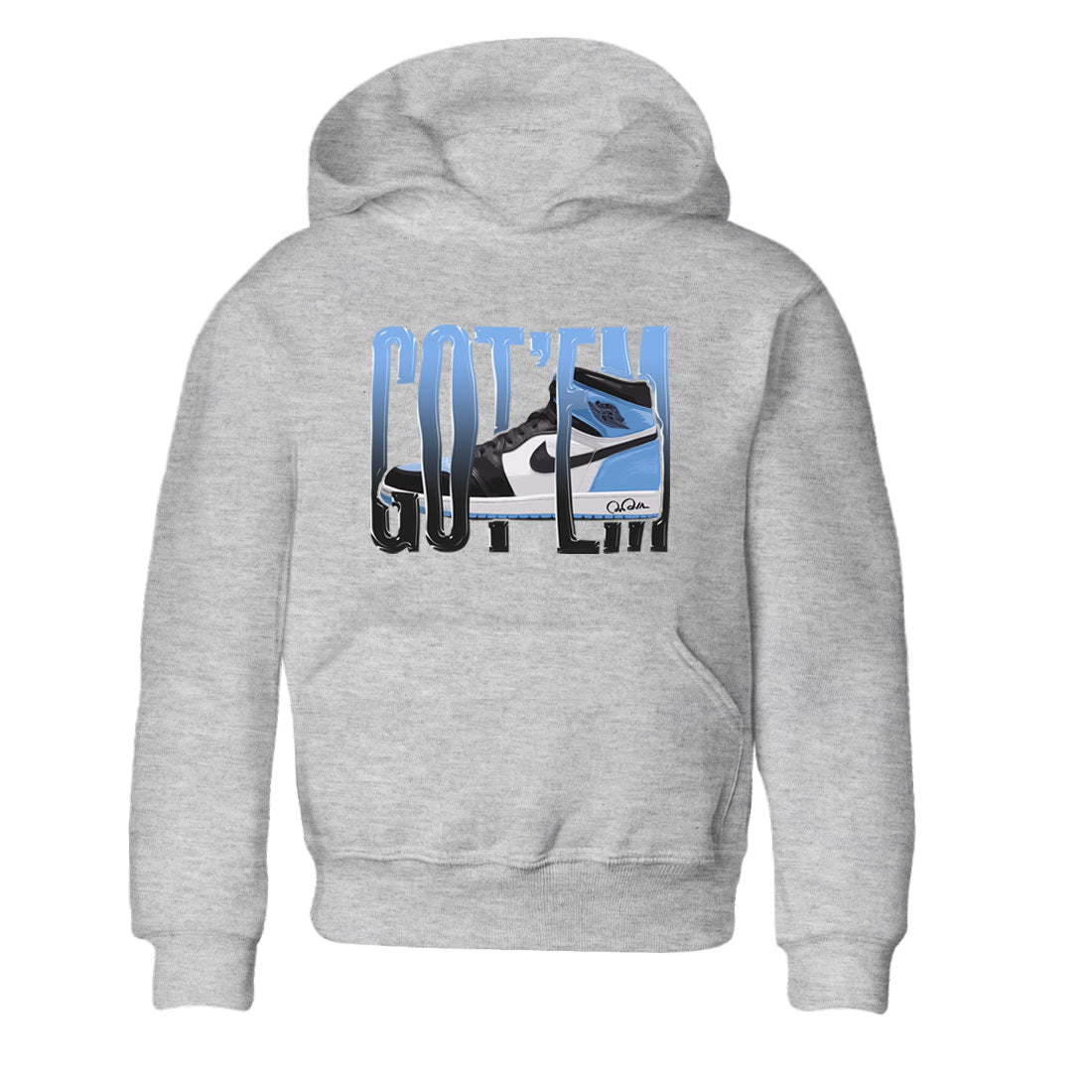 Air Jordan 1 Retro High OG UNC Toe Shirt to match Jordans Wiggling Gotem Sneaker Tees 1s UNC Toe SNRT Sneaker Release Tees Kids and Baby Tees Heather Grey 2