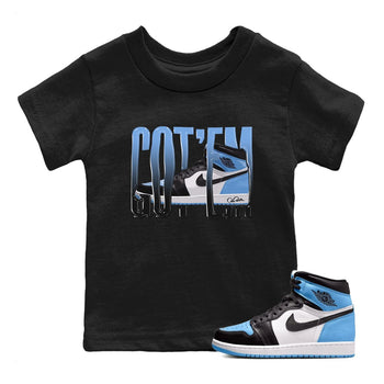 Air Jordan 1 Retro High OG UNC Toe Shirt to match Jordans Wiggling Gotem Sneaker Tees 1s UNC Toe SNRT Sneaker Release Tees Kids and Baby Tees Black 1