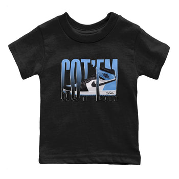 Air Jordan 1 Retro High OG UNC Toe Shirt to match Jordans Wiggling Gotem Sneaker Tees 1s UNC Toe SNRT Sneaker Release Tees Kids and Baby Tees Black 2
