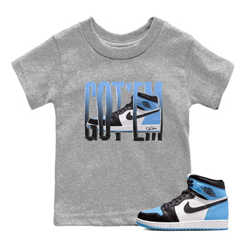 Air Jordan 1 UNC Toe Wiggling Gotem Baby and Kids Sneaker Tees AJ1 OG High UNC Toe Kids Sneaker Tees Size Chart