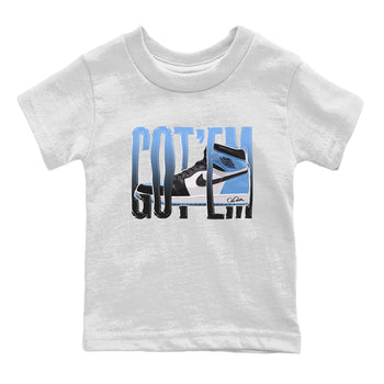 Air Jordan 1 Retro High OG UNC Toe Shirt to match Jordans Wiggling Gotem Sneaker Tees 1s UNC Toe SNRT Sneaker Release Tees Kids and Baby Tees White 2