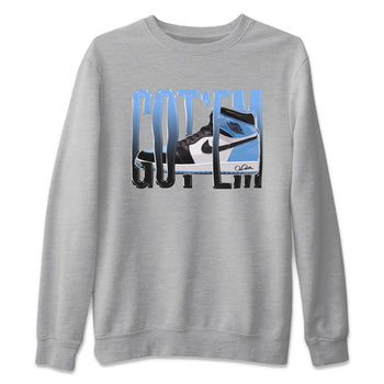 Air Jordan 1 Retro High OG UNC Toe Shirt to match Jordans Wiggling Gotem Sneaker Tees 1s UNC Toe SNRT Sneaker Release Tees Crew Neck T-Shirts Heather Grey 2