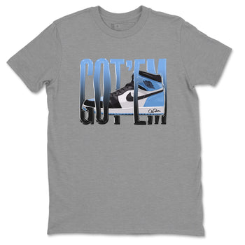 Air Jordan 1 Retro High OG UNC Toe Shirt to match Jordans Wiggling Gotem Sneaker Tees 1s UNC Toe SNRT Sneaker Release Tees Crew Neck T-Shirts Heather Grey 2