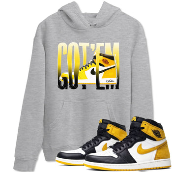 1s Yellow Ochre shirt to match jordans Wiggling Gotem sneaker tees Air Jordan 1 Yellow Ochre SNRT Sneaker Release Tees unisex cotton Heather Grey 1 crew neck shirt