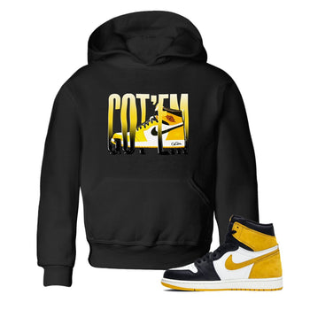 1s Yellow Ochre shirt to match jordans Wiggling Gotem sneaker tees Air Jordan 1 Yellow Ochre SNRT sneaker release tees baby toddler Black 1 cotton Shirt