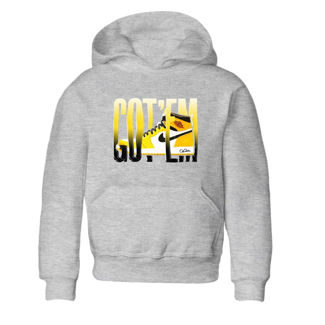 1s Yellow Ochre shirt to match jordans Wiggling Gotem sneaker tees Air Jordan 1 Yellow Ochre SNRT sneaker release tees baby toddler Heather Grey 2 cotton Shirt