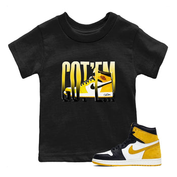 1s Yellow Ochre shirt to match jordans Wiggling Gotem sneaker tees Air Jordan 1 Yellow Ochre SNRT sneaker release tees baby toddler Black 1 cotton Shirt