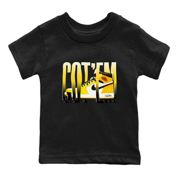 1s Yellow Ochre shirt to match jordans Wiggling Gotem sneaker tees Air Jordan 1 Yellow Ochre SNRT sneaker release tees baby toddler Black 2 cotton Shirt