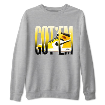 1s Yellow Ochre shirt to match jordans Wiggling Gotem sneaker tees Air Jordan 1 Yellow Ochre SNRT Sneaker Release Tees unisex cotton Heather Grey 2 crew neck shirt