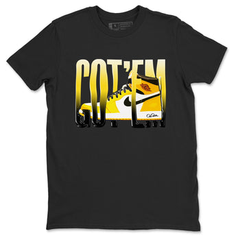 1s Yellow Ochre shirt to match jordans Wiggling Gotem sneaker tees Air Jordan 1 Yellow Ochre SNRT Sneaker Release Tees unisex cotton Black 2 crew neck shirt