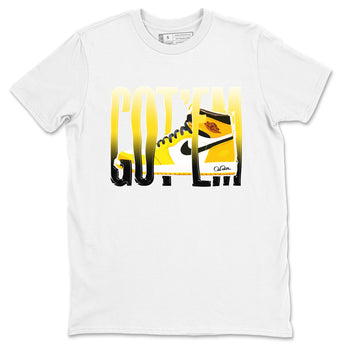 1s Yellow Ochre shirt to match jordans Wiggling Gotem sneaker tees Air Jordan 1 Yellow Ochre SNRT Sneaker Release Tees unisex cotton White 2 crew neck shirt
