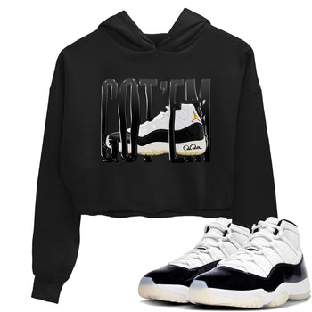 Air Jordan 11 Gratitude shirt to match jordans Wiggling Gotem sneaker tees AJ11 Gratitude SNRT Sneaker Release Tees Black 1 Crop T-Shirt