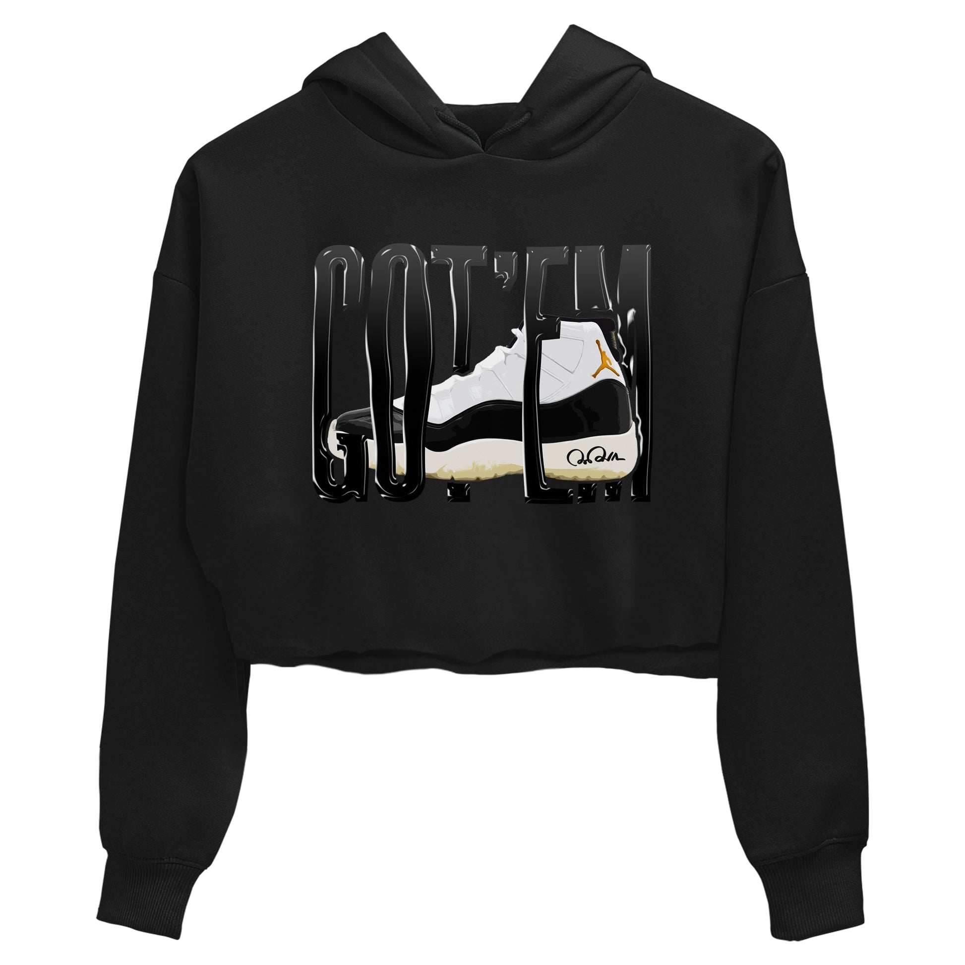 Air Jordan 11 Gratitude shirt to match jordans Wiggling Gotem sneaker tees AJ11 Gratitude SNRT Sneaker Release Tees Black 2 Crop T-Shirt