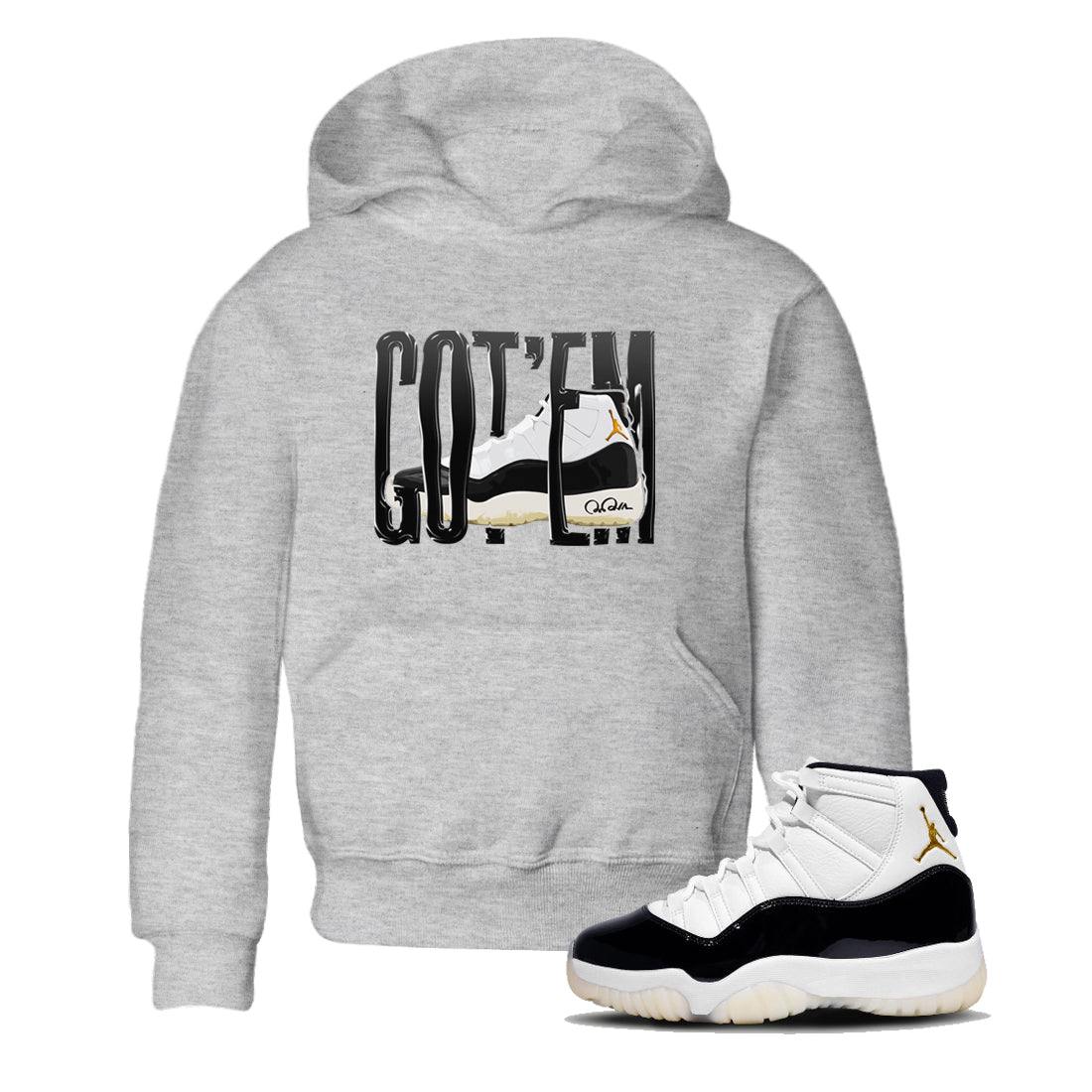 Air Jordan 11 Gratitude shirt to match jordans Wiggling Gotem sneaker tees AJ11 Gratitude SNRT Sneaker Release Tees Baby Toddler Heather Grey 1 T-Shirt
