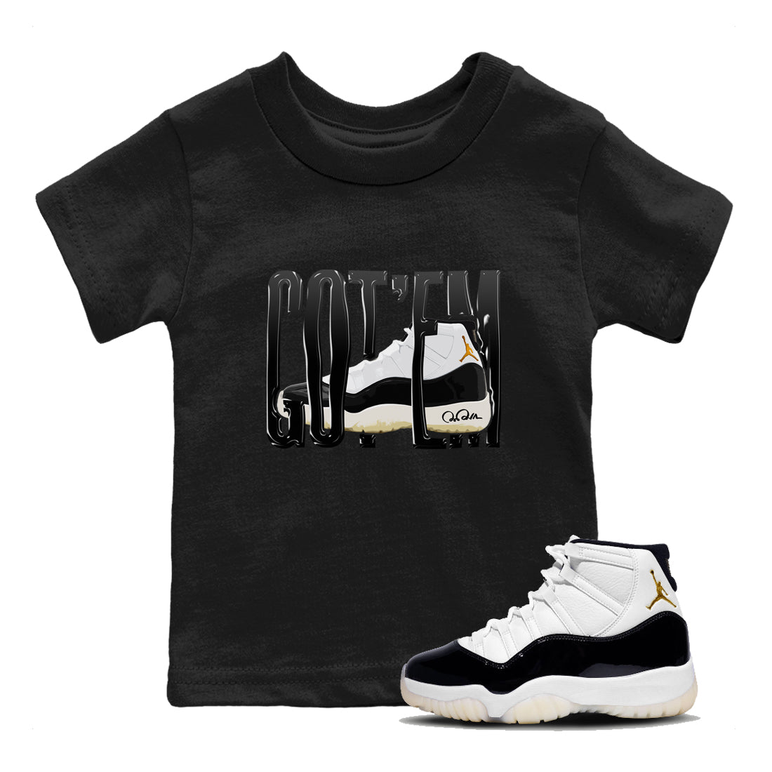 Air Jordan 11 Gratitude shirt to match jordans Wiggling Gotem sneaker tees AJ11 Gratitude SNRT Sneaker Release Tees Baby Toddler Black 1 T-Shirt