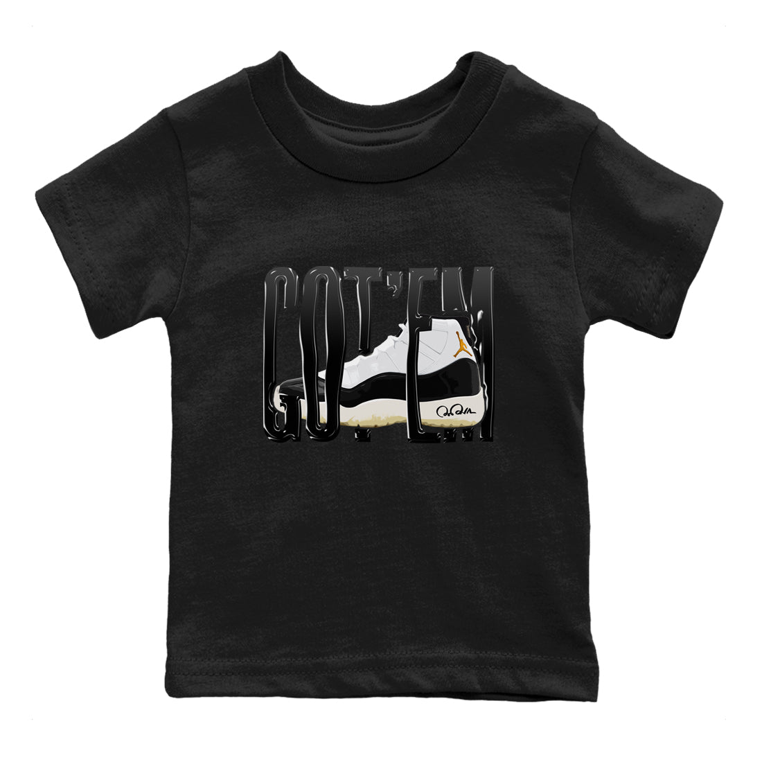 Air Jordan 11 Gratitude shirt to match jordans Wiggling Gotem sneaker tees AJ11 Gratitude SNRT Sneaker Release Tees Baby Toddler Black 2 T-Shirt