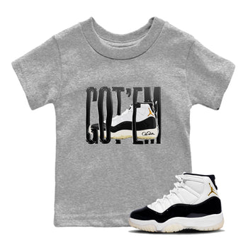 Air Jordan 11 Gratitude shirt to match jordans Wiggling Gotem sneaker tees AJ11 Gratitude SNRT Sneaker Release Tees Baby Toddler Heather Grey 1 T-Shirt